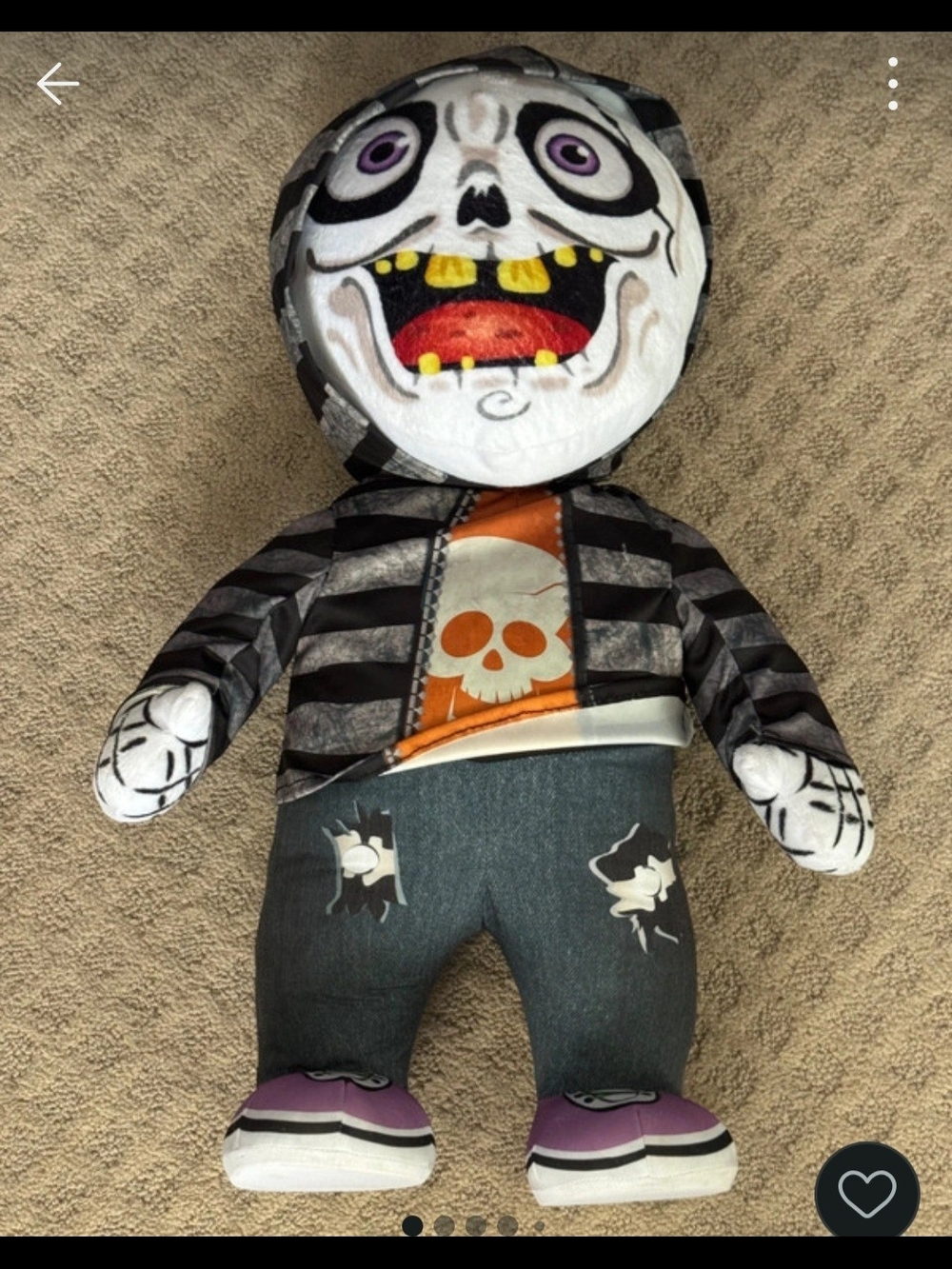 Plush Skeleton Door Greater - Purple, Black, Orange